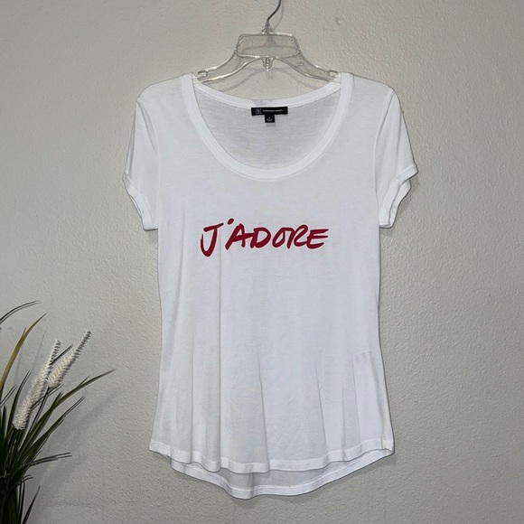 INC WHITE J’ADORE T-SHIRT - Picture 1 of 7